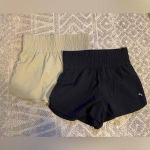 Bundle!! EUC Joy Lab women’s high waist running shorts. XS beige and black.